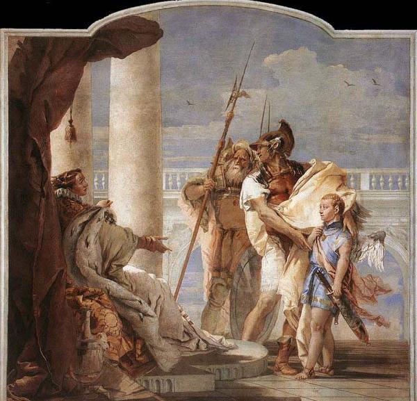 TIEPOLO, Giovanni Domenico Aeneas Introducing Cupid Dressed as Ascanius to Dido France oil painting art